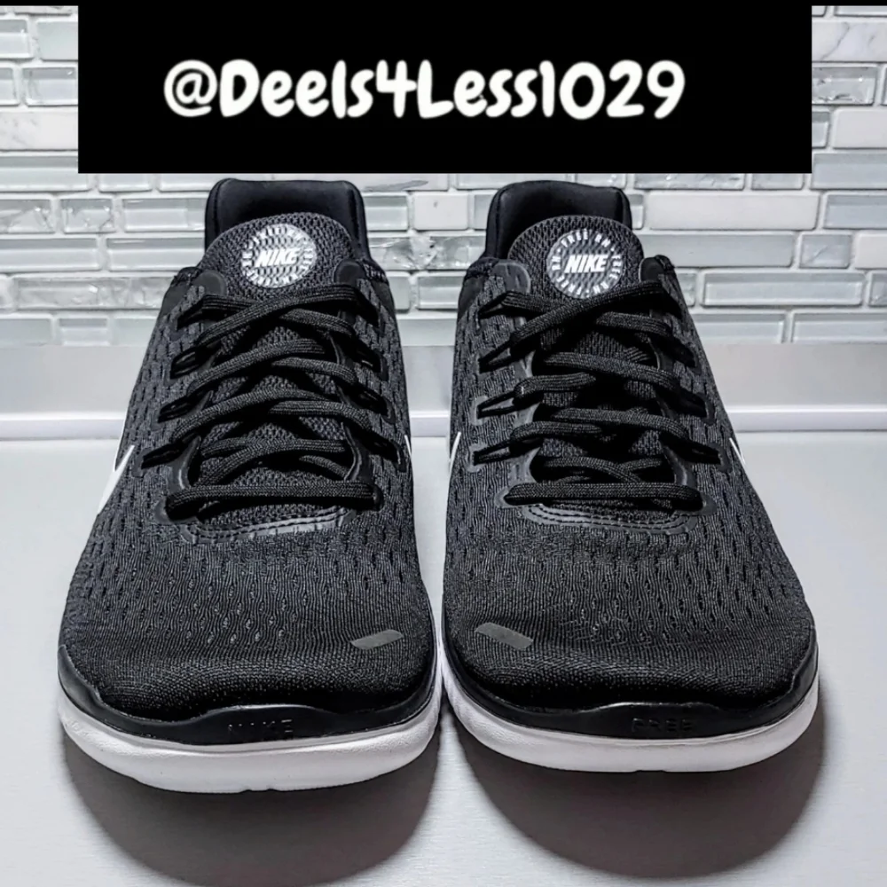 Nike Free RN 2018 Running Mens Size 9.5/Womens 11 Black White